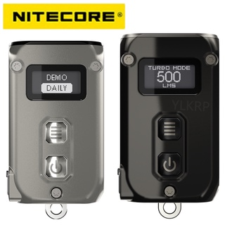 Nitecore TINI2 Ti TINI2 SS 500 Lumens ไฟกุญแจ แบบชาร์จไฟได้ พร้อมหน้าจอ HD OLED