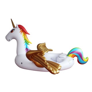 Float Me Summer แพยางยูนิคอร์นปีกทอง ขนาดใหญ่ นั่งได้ 6-8 คน Inflatable New Gold Wing Unicorn Huge Island for 6-8 adults