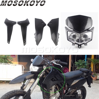 MD-ปิดถนนจักรยานสกปรกสูงต่ำไฟหน้าไฟหน้าสำหรับคาวาซากิ KLX250 D-Tracker X 250 KLX250S KLX 250แผงด้านข้าง F Airing CowlST