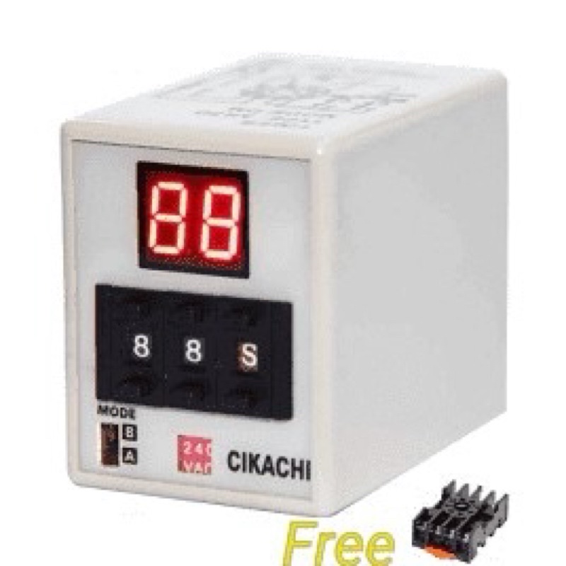 ถูกสุด! Timer ไทม์เมอร์ CIKACHI AH3D-DM แถม Socket จอแสดงผล LED 220vac - รูปที่ 3