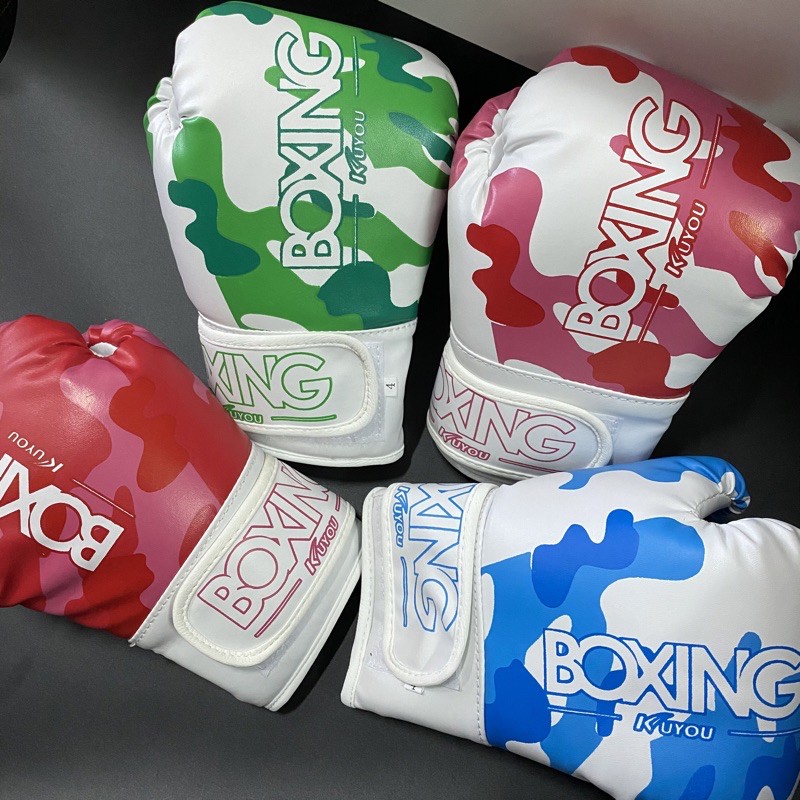 4ออนซ์ oz นวมเด็ก นวมมืออาชีพ ลายทหาร นวมชกมวยเด็ก น้ำหนักเบา BOXING GLOVES kids 4oz