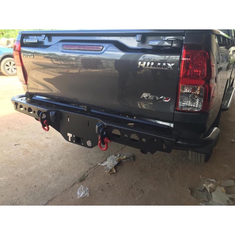 กันชนหลังเหล็ก พร้อมห่วงสีแดง สำหรับรถกระบะ - รูปที่ 2