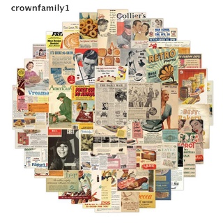 [crownfamily1] สติกเกอร์โปสเตอร์ ลายกราฟฟิตี้ แนวเรโทร สไตล์ยุโรป และอเมริกา สําหรับติดตกแต่งกีตาร์ หมวกกันน็อค 50 ชิ้น