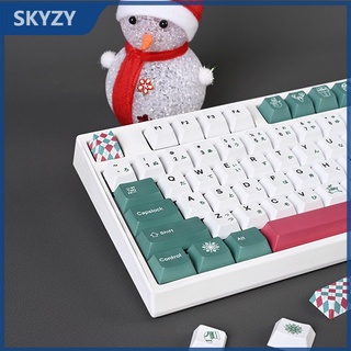 คริสต์มาส Keycaps Cherry Profile PBT DYE-SUB คีย์บอร์ด Keycaps ญี่ปุ่น Keycaps 135 คีย์คริสต์มาส Gift