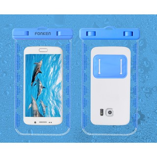 FONKEN IPX8 ซองกันน้ำมือถือสีฟ้า จอ 6 นิ้ว Waterproof Case.