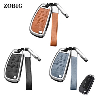 Zobig เคสกุญแจรีโมตรถยนต์ โลหะผสมสังกะสี สําหรับ Audi Key Fob A1 A3 A4 A6 A7 A8 TT Q5 Q7 Q3 S1 S3