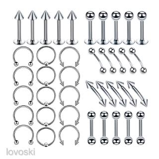 เครื่องประดับเจาะร่างกายจิวจมูกปากลิ้นคิ้ว tragus 40 ชิ้น