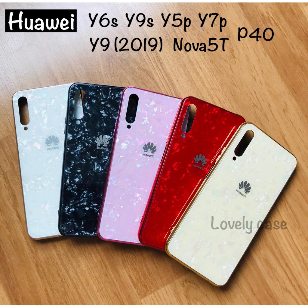 🇹🇭เคสกระจกลายหินอ่อน Huawei Y7(2020)  Nova5T