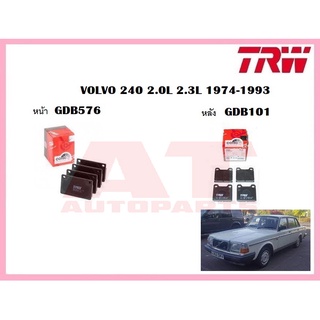 ผ้าเบรคชุดหน้า ชุดหลัง VOLVO 240 2.0L 2.3L 1974-1993 ยี่ห้อTRW ราคาต่อชุด