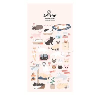 Suatelier meow สติกเกอร์น่ารัก no.1093