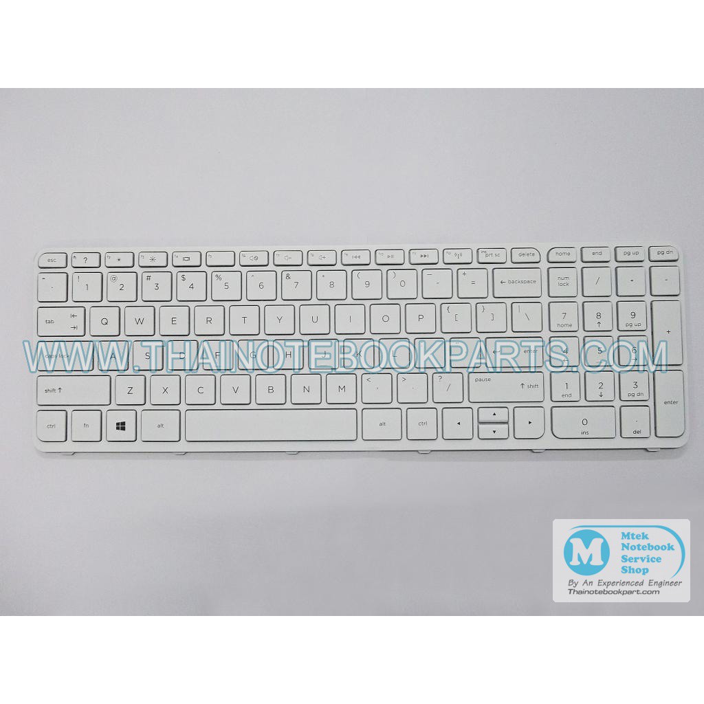 คีย์บอร์ดโน๊ตบุ๊ค HP Pavilion 15-E 15-N 15R White Frame Keyboard Notebook (สินค้าใหม่,ภาษาอังกฤษ,สีข