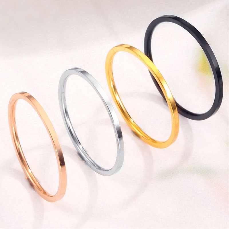 [AOER] แหวนคู่แหวนหญิงเหล็กไทเทเนียมทองคำ 24K สำหรับผู้หญิง
