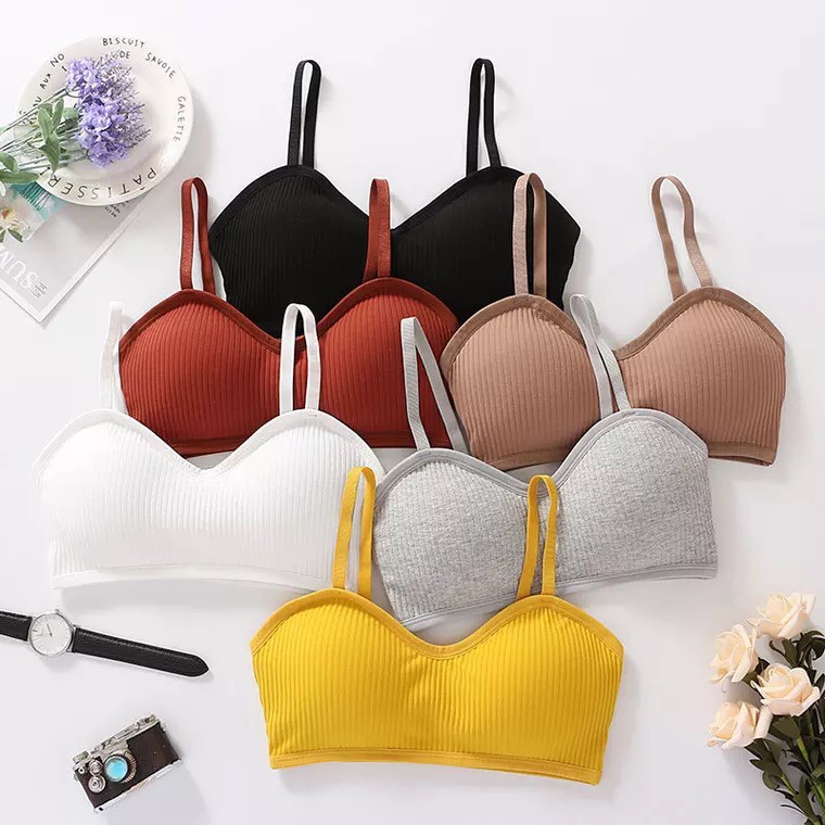 สินค้าพร้อมส่างจากไทย💥LoveIs Bra💥 (N156) บราสายเดี่ยวแบบสวม ผ้าร่อง แฟชั่นรุ่นใหม่