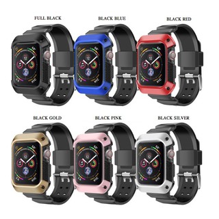 สายนาฬิกาข้อมือ กันกระแทก ขนาด 40 มม. 44 มม. พร้อมเคส สําหรับ Apple Watch Series 4 5 1