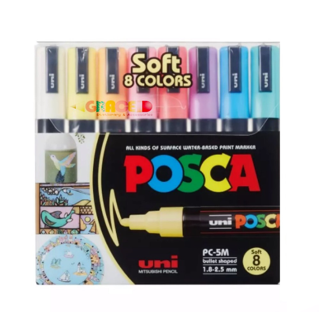 ปากกาเพ้นท์UNI Posca ชุดsoft colours 8สี