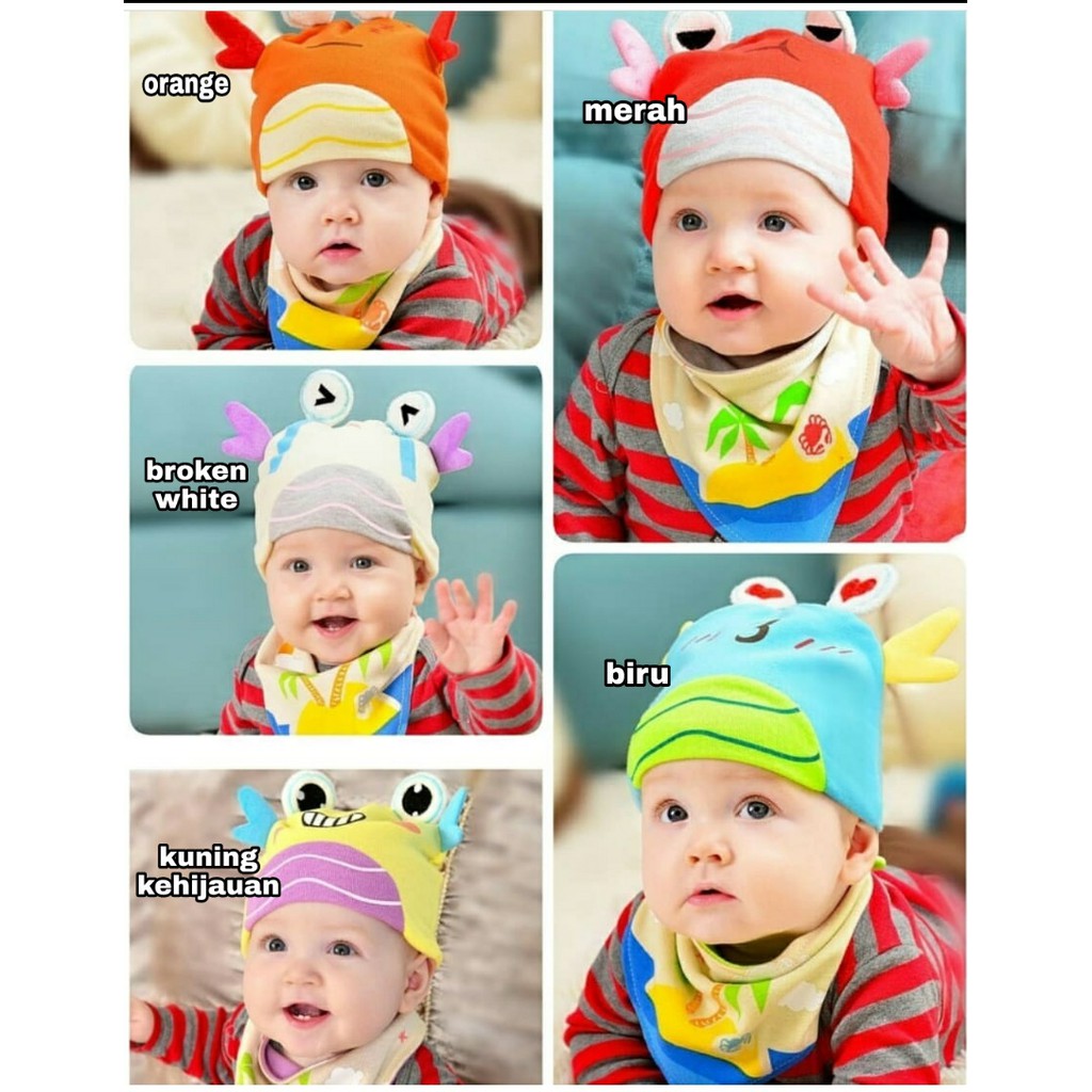 3D CRAB BEAN + SLABER / CRAB BABY BIB BEAN SET