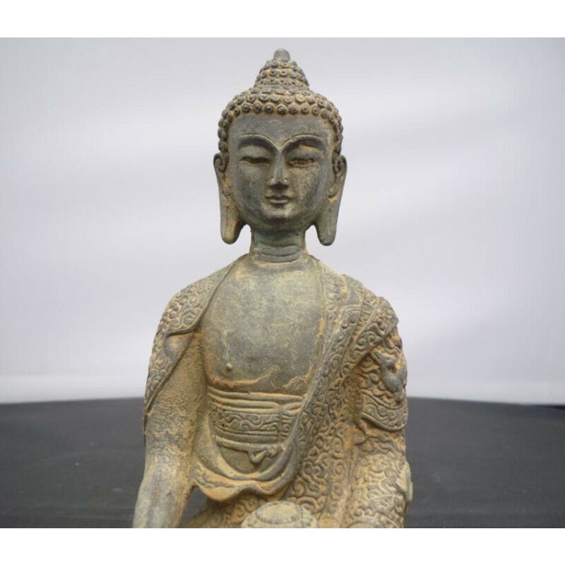 ₪◑Old tibet buddhism Joss pure bronze sakyamuni Shakyamuni Amitabha buddha statue