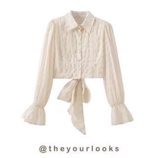 Theyourlooks ♡ พร้อมส่ง Bow backless shirt เสื้อเชิ้ต ผูกโบว์ด้านหลัง