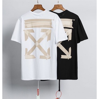 เสื้อยืดแฟชั่น off white ใหม่เสื้อยืดคอกลมลายพรางผู้ชายและผู้หญิงลำลองแขนสั้น