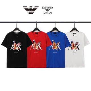 [100% Cotton] เสื้อยืดแขนสั้น พิมพ์ลาย AX bear EA7 EMPORIO สําหรับผู้ชาย 4091