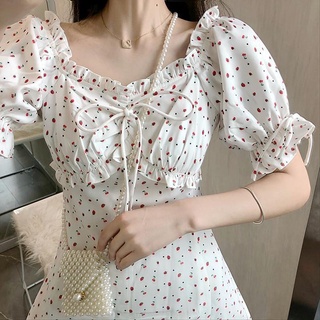 (พร้อมส่ง) Strawberry&amp;Cherry Dress