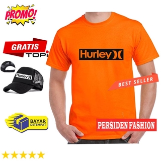 เสื้อยืด พิมพ์ลาย Hur ley Black Premium Distro สําหรับผู้ชาย