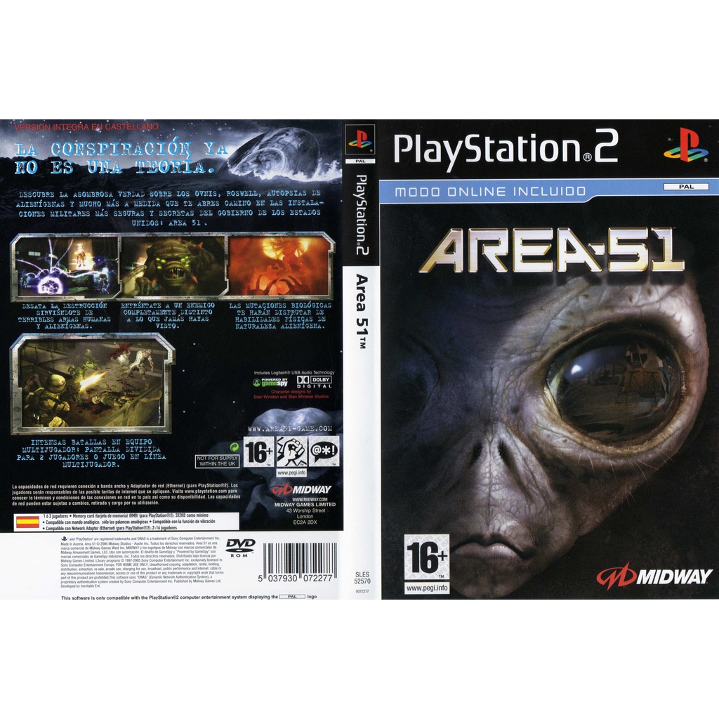 แผ่นเกมส์ PS2 Area 51   คุณภาพ ส่งไว (DVD)
