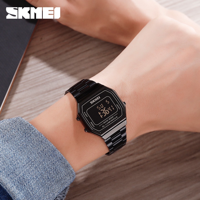 Skmei 1647 นาฬิกาข้อมืออิเล็กทรอนิกส์ ทรงสี่เหลี่ยม กันน้ํา สไตล์สปอร์ต แฟชั่นสําหรับผู้ชาย