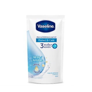 [Refill 400ml.] Vaseline Healthy Plus ครีมอาบน้ำ วาสลีน เฮลธี้ พลัส โพรเทคแอนด์แคร์  ถุงเติม  Body Wash Protect&amp;Care