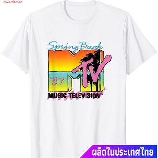 เสื้อยืดผู้ชายและผู้หญิง Classic MTV Logo Spring Break 87 T-Shirt Popular T-shirts