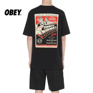 เสื้อยืดผ้าฝ้ายพิมพ์ลายแฟชั่น Obey เสื้อยืดแขนสั้น พิมพ์ลายการ์ตูน ตัวอักษร สไตล์ย้อนยุค ฤดูใบไม้ผลิ ฤดูร้อน สําหรับผู้ช