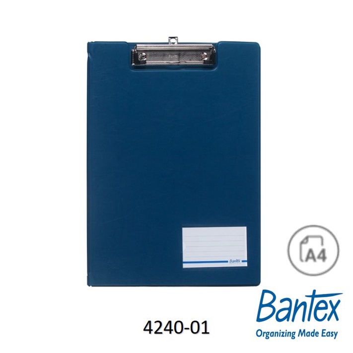 BANTEX A4/FC PVC FOLDOVER CLIPBOARD 4240/4241