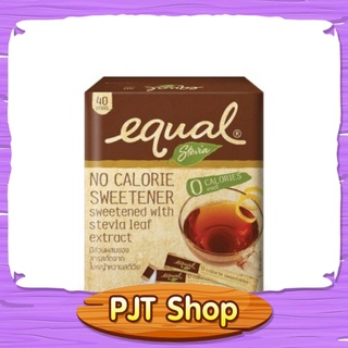 อิควลสตีเวีย น้ำตาลจากใบหญ้าหวาน บรรจุ 40 ซอง Equal Stevia 40 Sticks