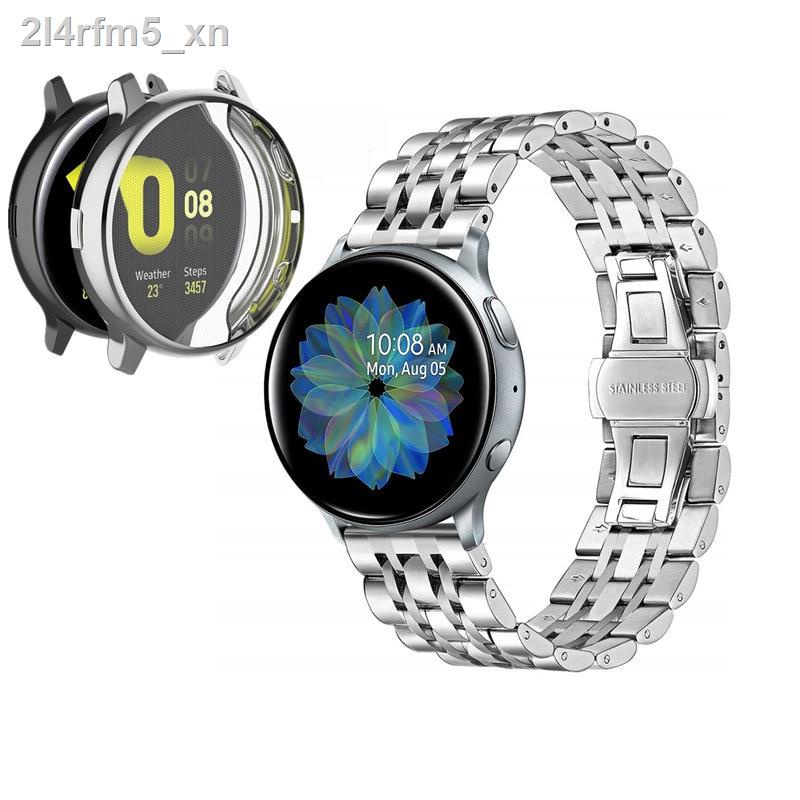 100 % ต้นฉบับ 24 ชั่วโมง▣Stainless Steel Strap For Samsung Galaxy Watch Active 2 44mm 40mm Band With Watch Case For Acti