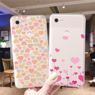 เคสโทรศัพท์มือถือแบบนิ่ม TPU ใส ลายหัวใจน่ารัก สําหรับ Google Pixel 6 Pro 5 5A 4A 5G Google6