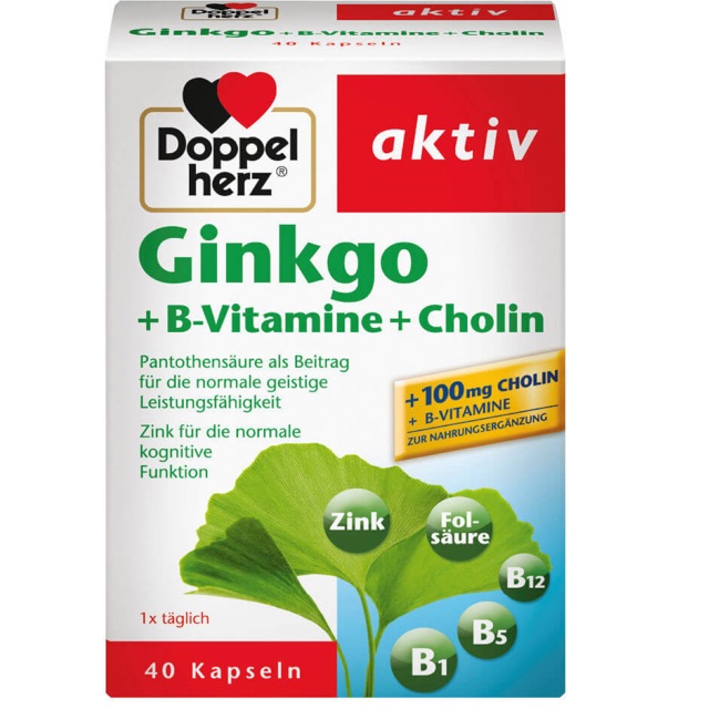 Ginkgo doppel herz เม็ด 40 เม็ดเยอรมนี