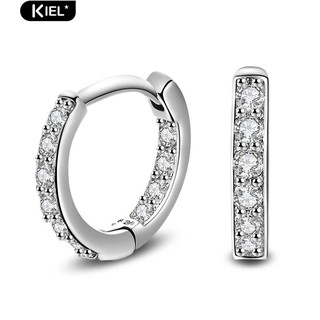 Kiel สร้อยคอเงินประดิษฐ์ฝังเพชรพลอย Huggie Ear Stud Jewelry Gift