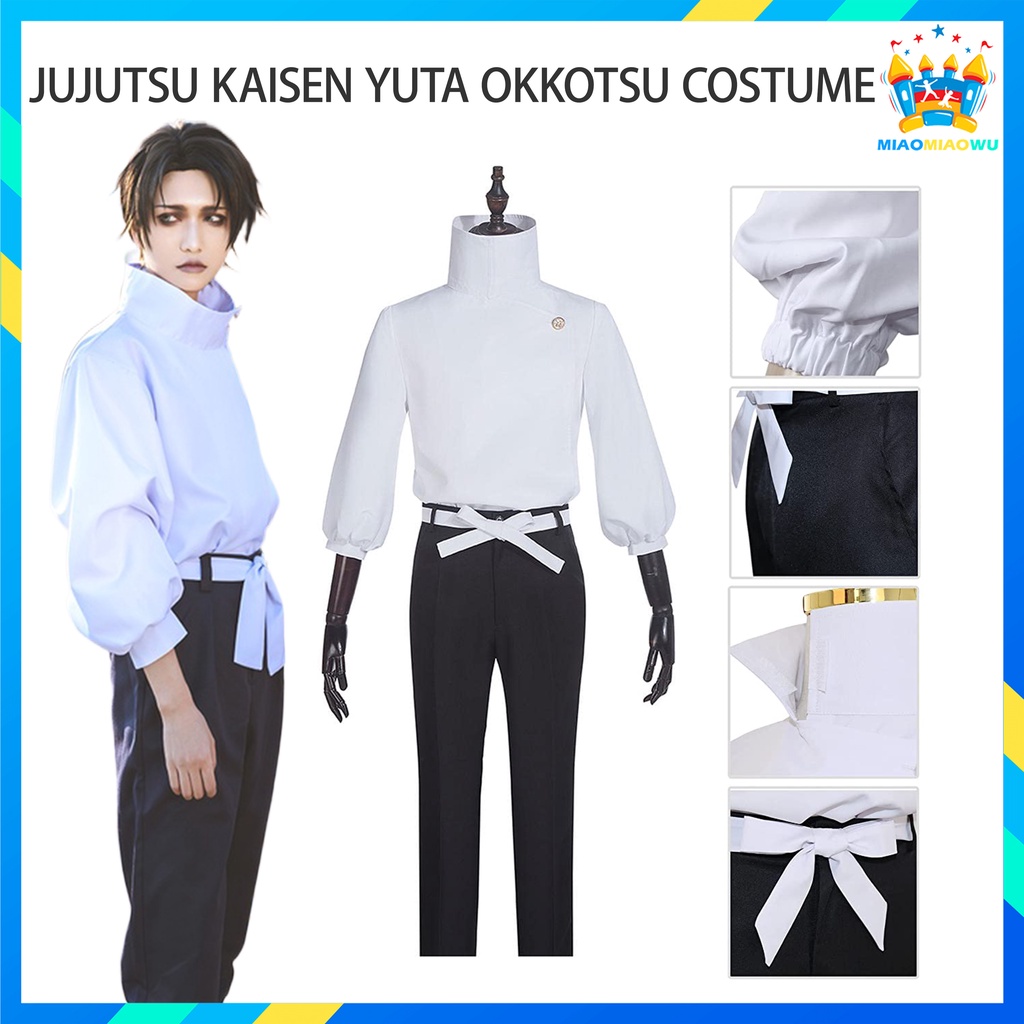 อะนิเมะ Jujutsu Kaisen Yuta Okkotsu คอสเพลย์ชุดเครื่องแต่งกายปาร์ตี้ฮาโลวีนเครื่องแบบเสื้อ + กางเกง + กางเกง + เข็มขัดชุดเต็ม