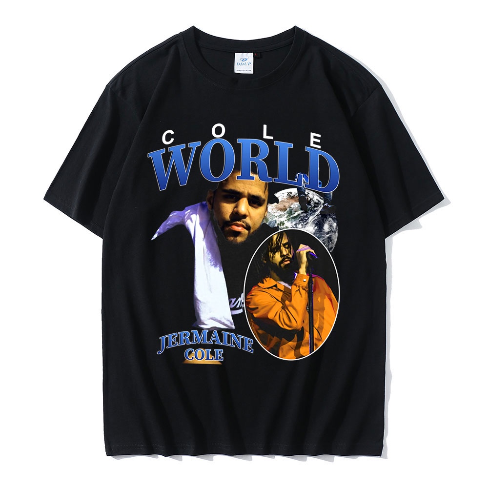 Rapper Vintage Cole World Jermaine Lamarr Cole Tshirt J Cole พิมพ์เสื้อยืด Simple Hip Hop