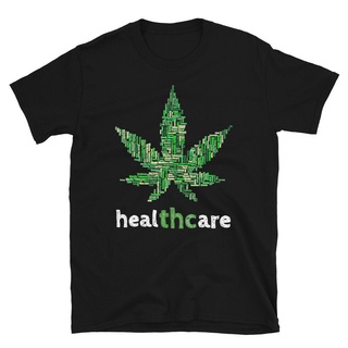 เสื้อยืดสีขาวเสื้อยืด พิมพ์ลาย HealTHCare Funny Lovers 420 Stoner Hippie สําหรับผู้ชาย 748275S-4XL