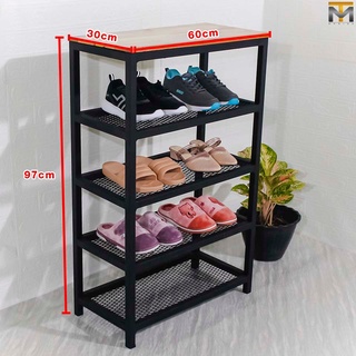 MT Design MT003 ชั้นวางรองเท้า 4 ชั้น รองเท้าชั้นวางรองเท้าดีไซน์สวย ทันสมัย สไตล์มินิมอล ประหยัดพื้นที่  (60x30x97 cm.)