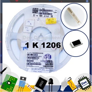 1K Ohm 1206 ±5% 62.5 mW -55°C ~ 155°C TC164-JR-071KL YAGEO 1-B1-19 (ขายยกแพ็ค 1 แพ็ค มี 100 ชิ้น)