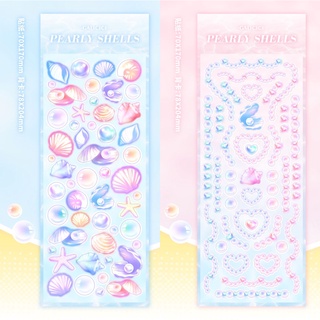 Galicici สติกเกอร์เปลือกหอยมุก ของแท้ / สติกเกอร์เลเซอร์ Goo Card วัสดุตกแต่ง Diy