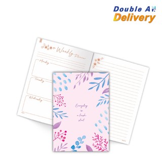 สมุดมุงหลังคาปกพลาสติก Blooming ขนาด A4 เนื้อในเป็น Planner และแบบมีเส้น กระดาษ 80 แกรม 40 แผ่น