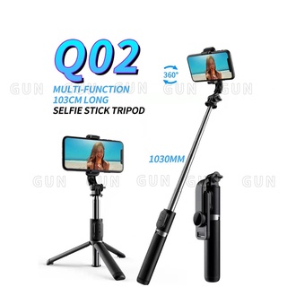 Q01 ไม้กันสั่น/Q02ไม้กันสั่นไม้เซลฟี่สำหรับมือถือ SmartPhone หมุนได้ 360º ถ่ายรูป วิดีโอ ใช้งานได้ทั้งระบบIOS และAndriod