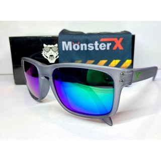 แว่นกันแดด MonsterX กรอบดำขุ่นด้าน เลนส์สีเขียว โพราไล X2