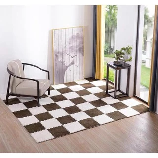 พรมจิ๊กซอว์ ขนาด 30X30X1 ซม. （แถมขอบปิด）พรมปูพื้น พรมปูพื้นห้องนอน พรมกันลื่น พรมขนนุ่ม พรมกำมะหยี่
