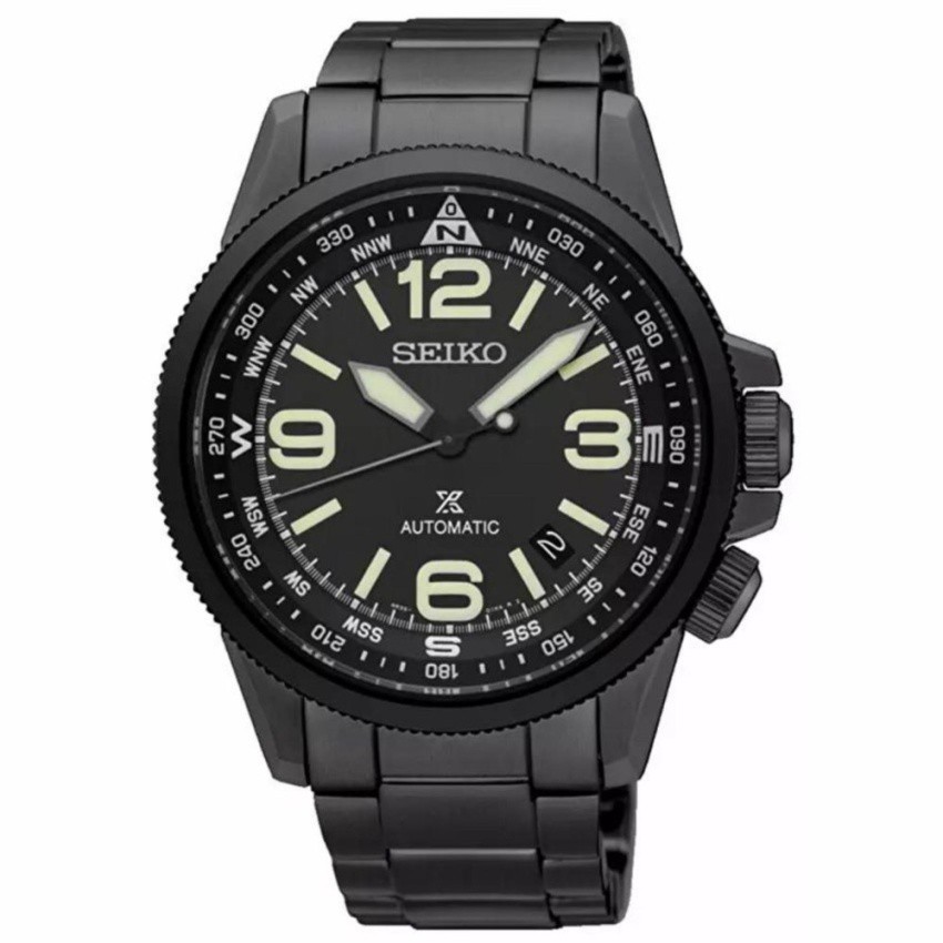 Seiko Prospex Land นาฬิกาผู้ชาย สายสแตนเลสรมดำ รุ่น SRPA73K1
 (Black)