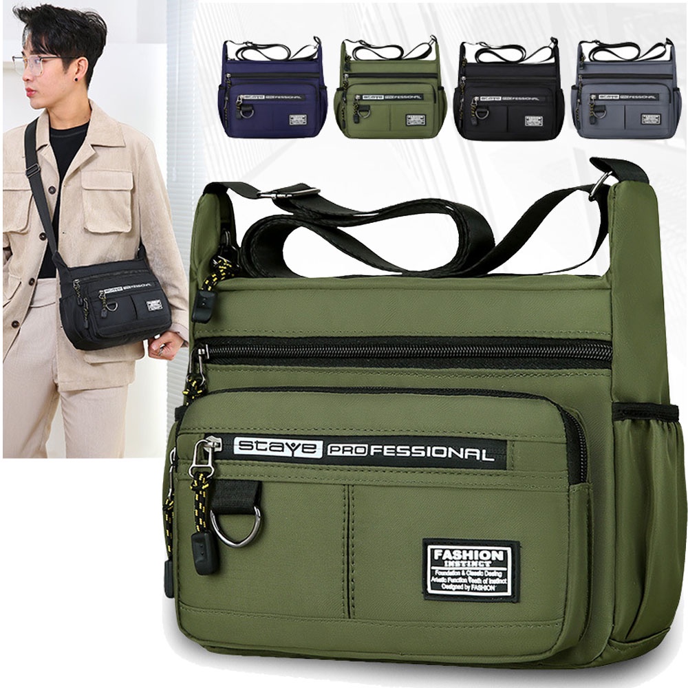 (w146)กระเป๋าสะพายข้างใบใหญ่มาก ใส่ของได้เยอะ ผ้าอ๊อกฟอร์ตกันน้ำ vgetbag