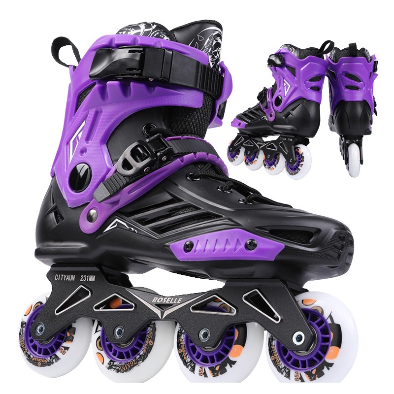 KUFUN อินไลน์สเก็ตผู้ใหญ่ Roller Skates ผู้ใหญ่ Rollerblade ผู้ชายและผู้หญิงเริ่มต้น Roller Skates แบนดอกไม้ Professional